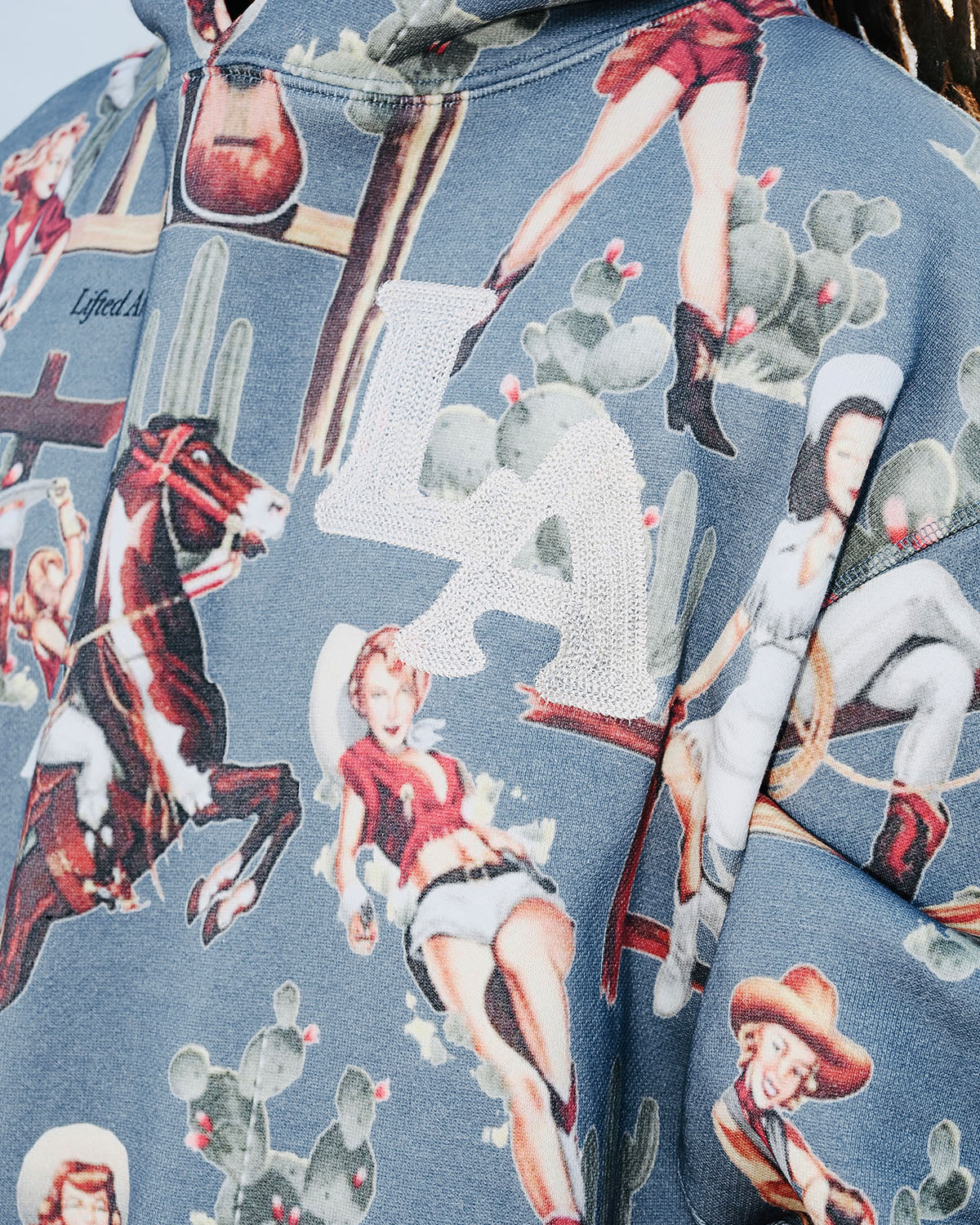 Jesse Allover Print Hoodie (Blue) - Image 4