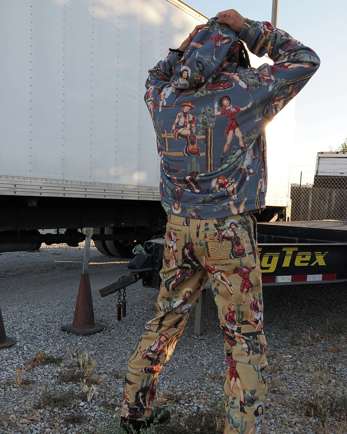 Jesse Allover Print Hoodie (Blue) - Image 5