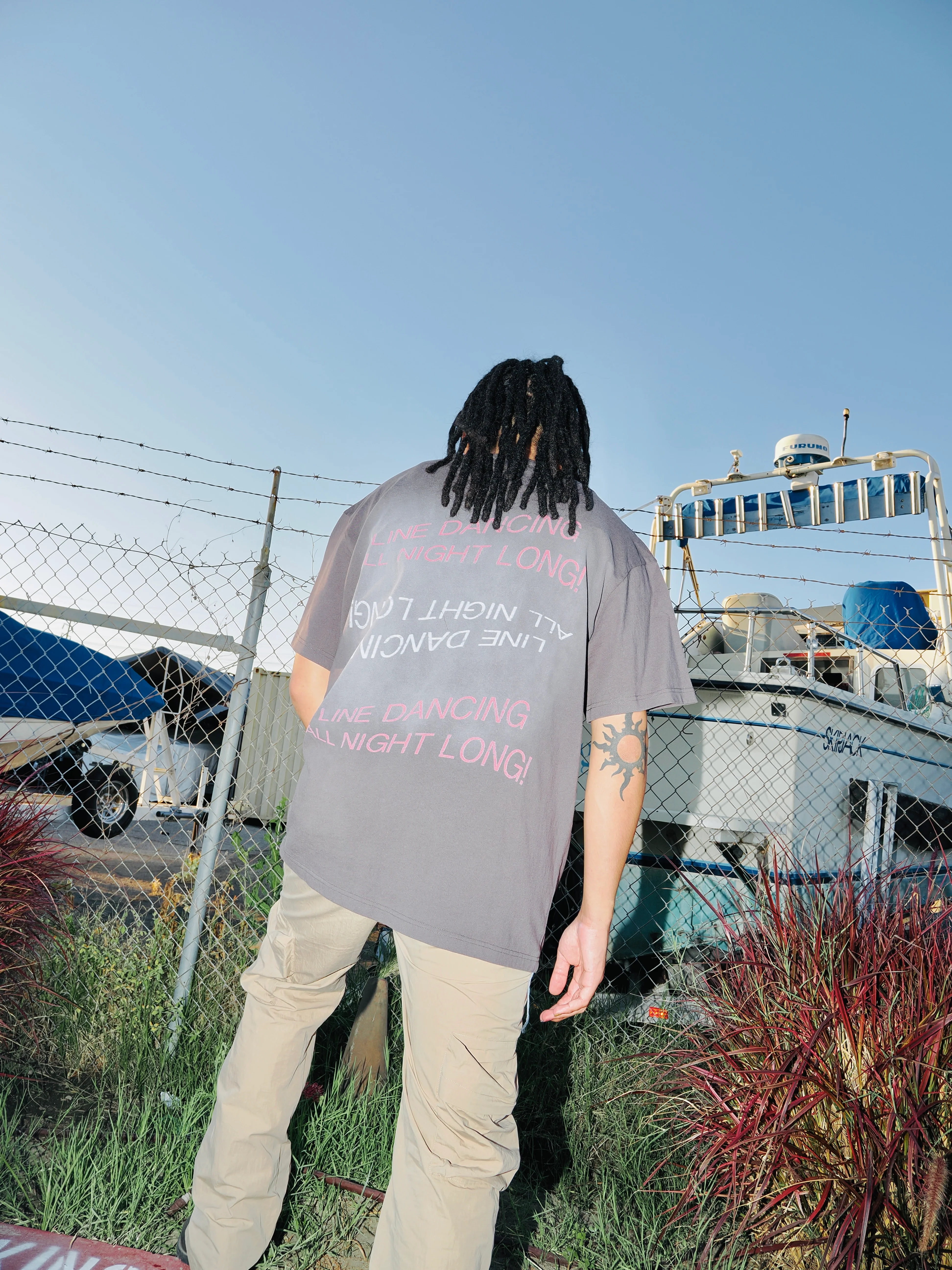 Lines Graphic Tee (Washed Black) - Image 3