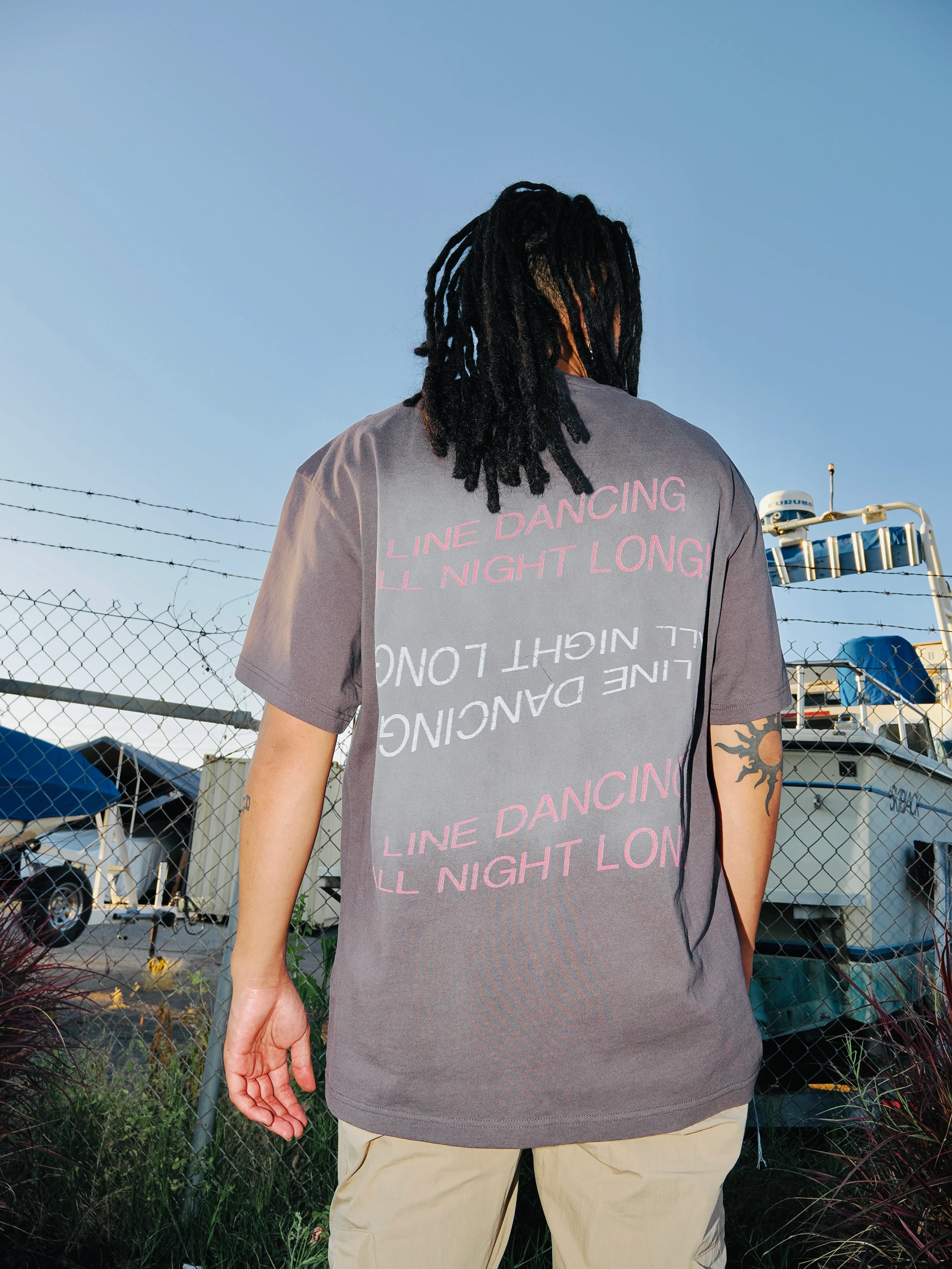 Lines Graphic Tee (Washed Black) - Image 4